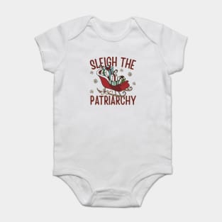 Sleigh The Patriarchy Funny Christmas Baby Bodysuit